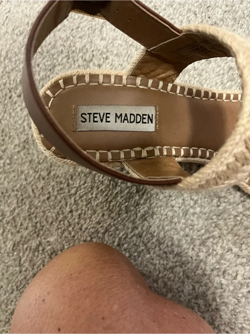 Steve Madden Braided Tan Espadrille Block Heel Sandals